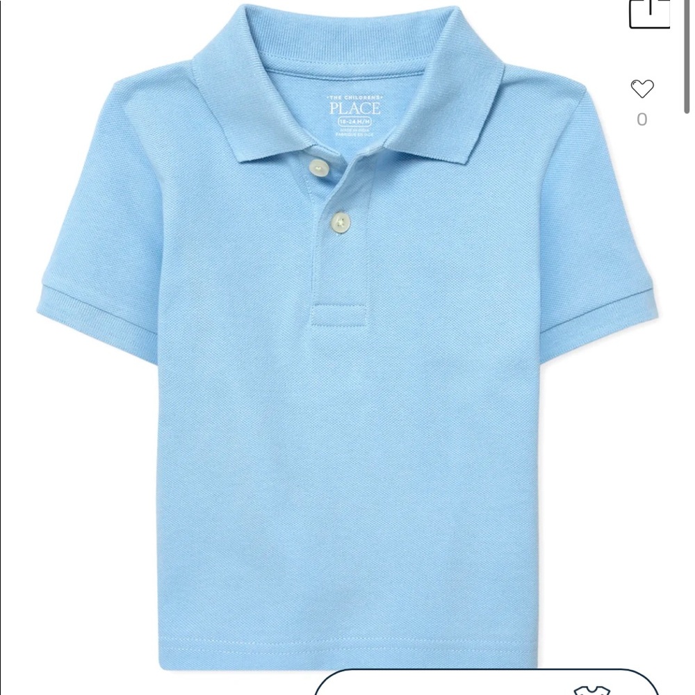 NWT Children’s Place Uniform Pique Polo in color BROOK size 10/12 BOYS
